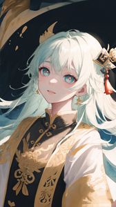 Preview wallpaper girl, dress, jewelry, light, shadows, anime