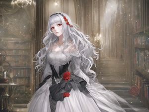 Preview wallpaper girl, dress, jewelry, hair, anime
