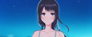 Preview wallpaper girl, dress, night, anime