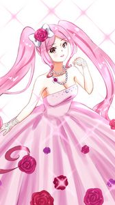 Preview wallpaper girl, dress, pink, anime, art