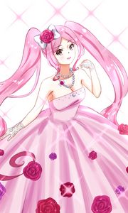 Preview wallpaper girl, dress, pink, anime, art