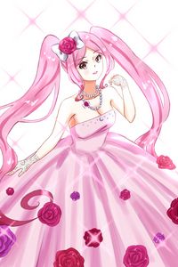 Preview wallpaper girl, dress, pink, anime, art