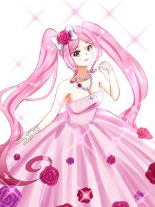 Preview wallpaper girl, dress, pink, anime, art