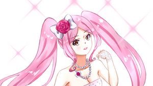 Preview wallpaper girl, dress, pink, anime, art