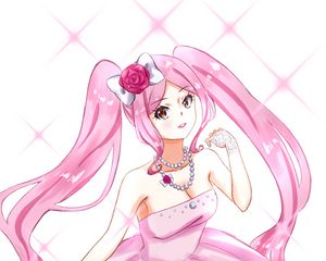 Preview wallpaper girl, dress, pink, anime, art