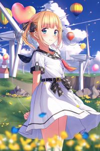 Preview wallpaper girl, dress, ponytails, anime