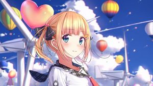 Preview wallpaper girl, dress, ponytails, anime