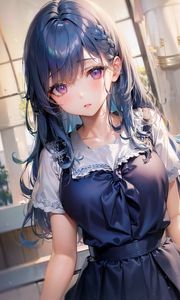 Preview wallpaper girl, dress, purple, anime