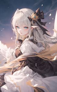 Preview wallpaper girl, dress, ribbons, art, anime