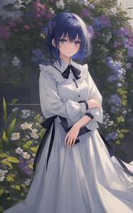Preview wallpaper girl, dress, ribbons, anime, art