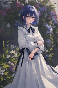 Preview wallpaper girl, dress, ribbons, anime, art
