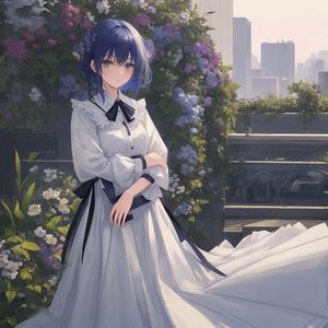 Preview wallpaper girl, dress, ribbons, anime, art