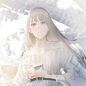 Preview wallpaper girl, dress, ruins, anime, white