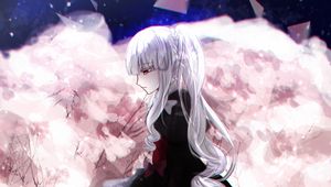 Preview wallpaper girl, dress, sad, anime, art, cartoon