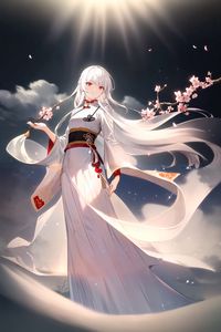 Preview wallpaper girl, dress, smile, sakura, anime, art