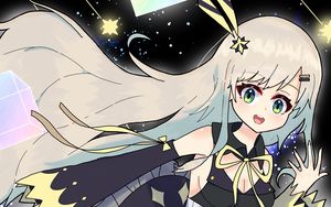 Preview wallpaper girl, dress, space, anime, art