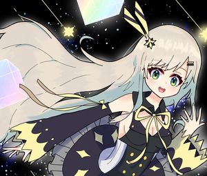 Preview wallpaper girl, dress, space, anime, art