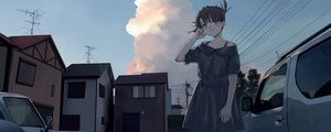 Preview wallpaper girl, dress, sunset, anime