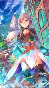 Preview wallpaper girl, dress, sword, fantasy, anime, art