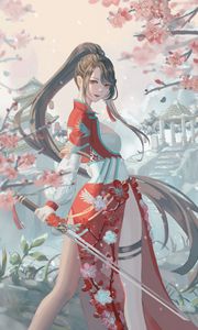 Preview wallpaper girl, dress, sword, anime