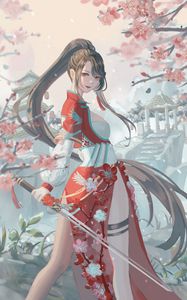 Preview wallpaper girl, dress, sword, anime