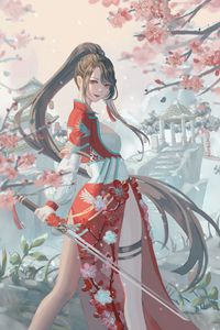 Preview wallpaper girl, dress, sword, anime