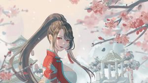 Preview wallpaper girl, dress, sword, anime