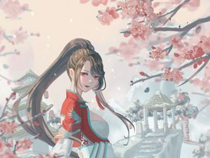 Preview wallpaper girl, dress, sword, anime