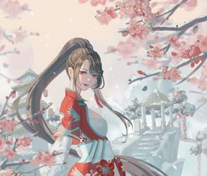 Preview wallpaper girl, dress, sword, anime