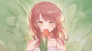 Preview wallpaper girl, dress, tulip, anime