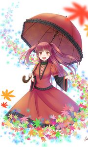 Preview wallpaper girl, dress, umbrella, anime