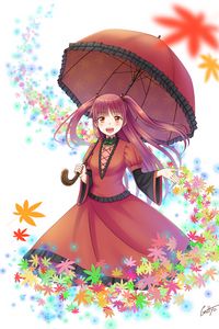 Preview wallpaper girl, dress, umbrella, anime