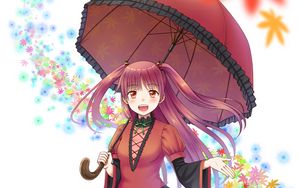 Preview wallpaper girl, dress, umbrella, anime