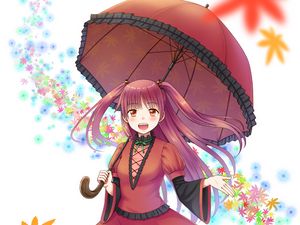 Preview wallpaper girl, dress, umbrella, anime