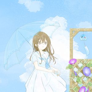 Preview wallpaper girl, dress, umbrella, glance, anime