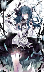 Preview wallpaper girl, dress, watch, anime, art