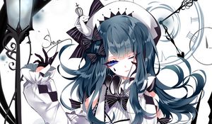 Preview wallpaper girl, dress, watch, anime, art