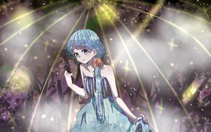 Preview wallpaper girl, dress, water, touch, anime