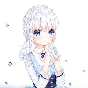 Preview wallpaper girl, dress, water, anime, art, blue