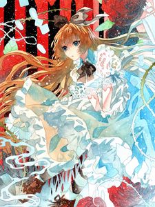 Preview wallpaper girl, dress, watercolor, anime