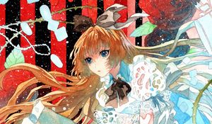 Preview wallpaper girl, dress, watercolor, anime