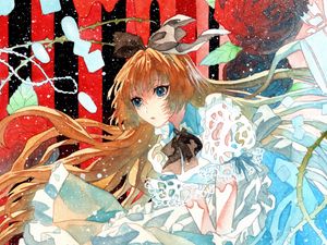 Preview wallpaper girl, dress, watercolor, anime