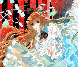 Preview wallpaper girl, dress, watercolor, anime