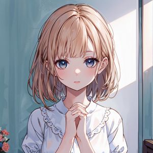 Preview wallpaper girl, dress, white, light, anime, art