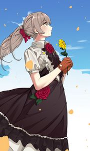 Preview wallpaper girl, dresses, flowers, anime