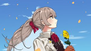 Preview wallpaper girl, dresses, flowers, anime