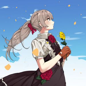 Preview wallpaper girl, dresses, flowers, anime
