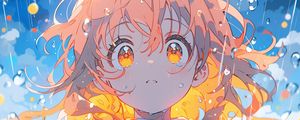 Preview wallpaper girl, drops, bubbles, water, anime