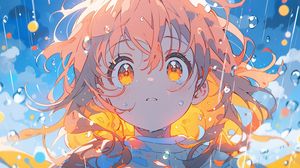 Preview wallpaper girl, drops, bubbles, water, anime