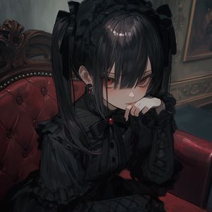 Preview wallpaper girl, earrings, dark, art, anime